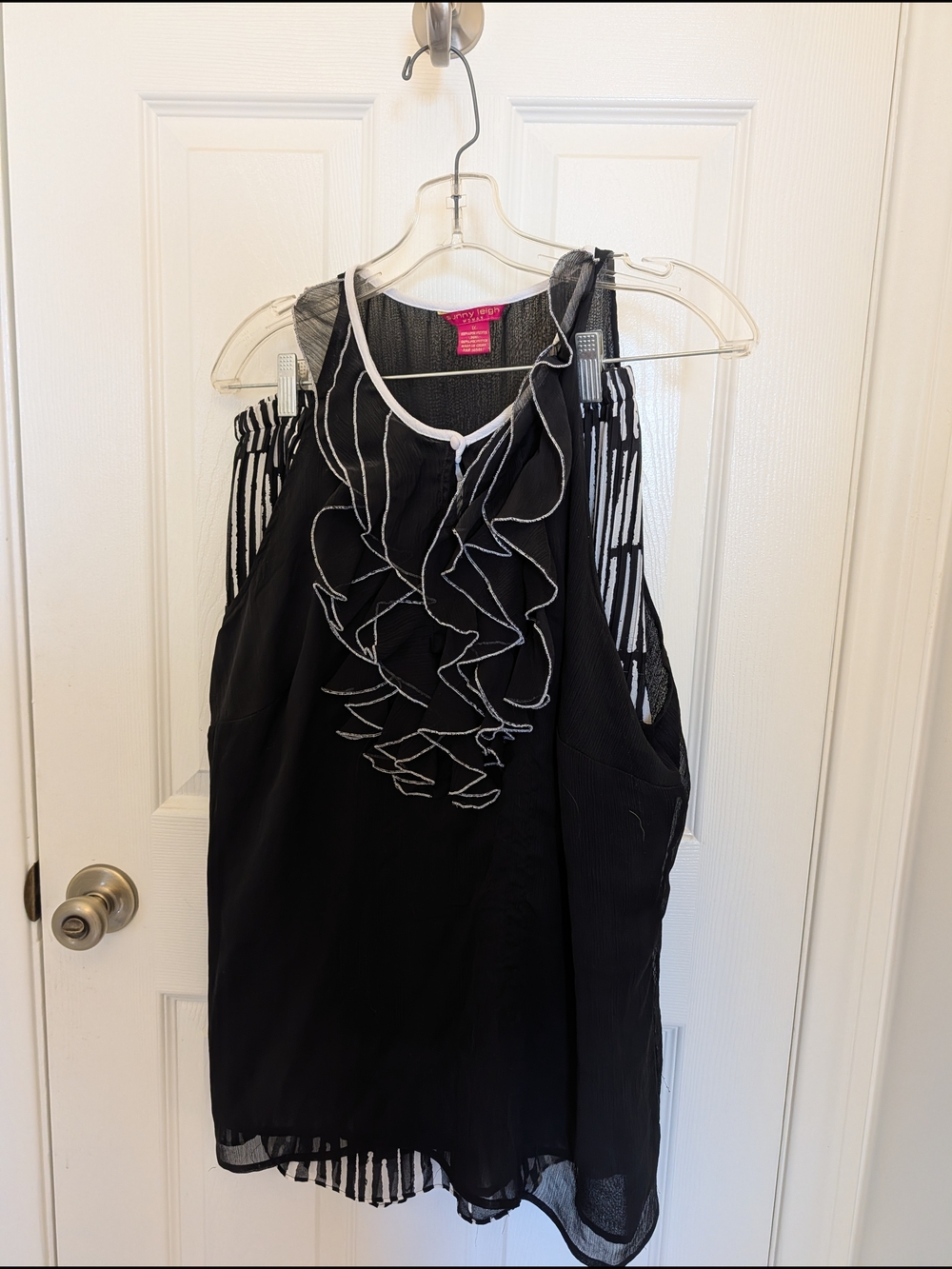 Sunny Leigh Black Tank with White Trim Companion Skirt